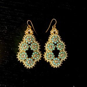 Turquoise and gold earrings